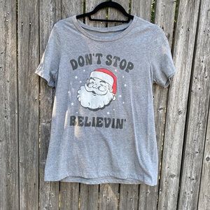 Grayson threads don’t stop believing Santa shirt